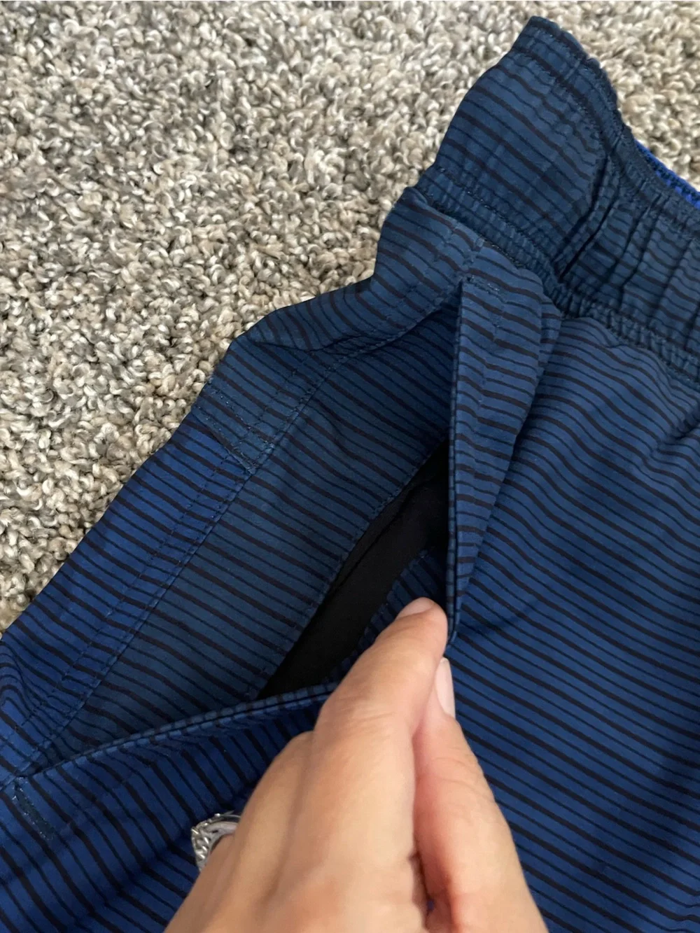 NWT Men’s Spyder Blue Striped Board Shorts Swim Trunks Size XL
